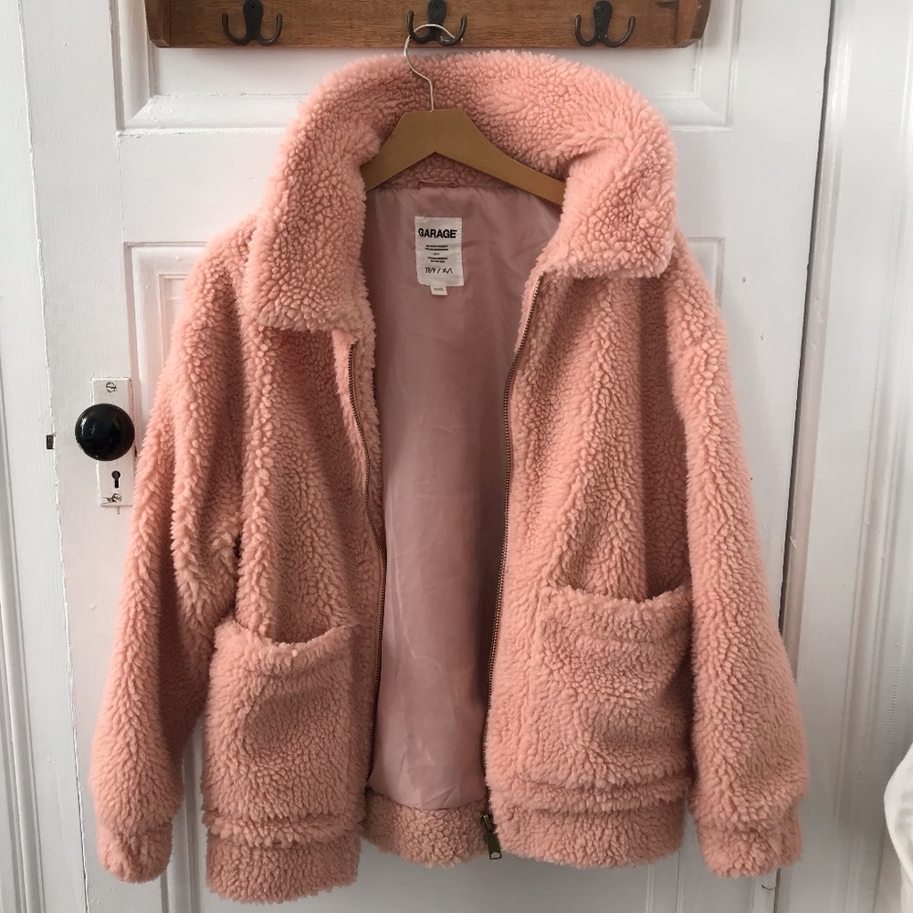Pink Garage Sherpa Fleece Jacket - Small